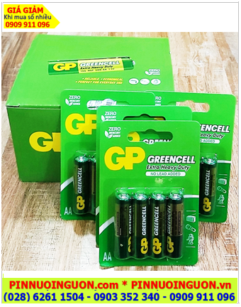 COMBO 1hộp 18vỉ=72viên (Loại vỉ 4viên) Pin AA 1.5v GP GreenCell 15G-2U4 /R6 Extra Heavy _Giá 432.000đ /HỘP